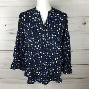 🆕Karl Lagerfeld Paris Black & Blue Blouse